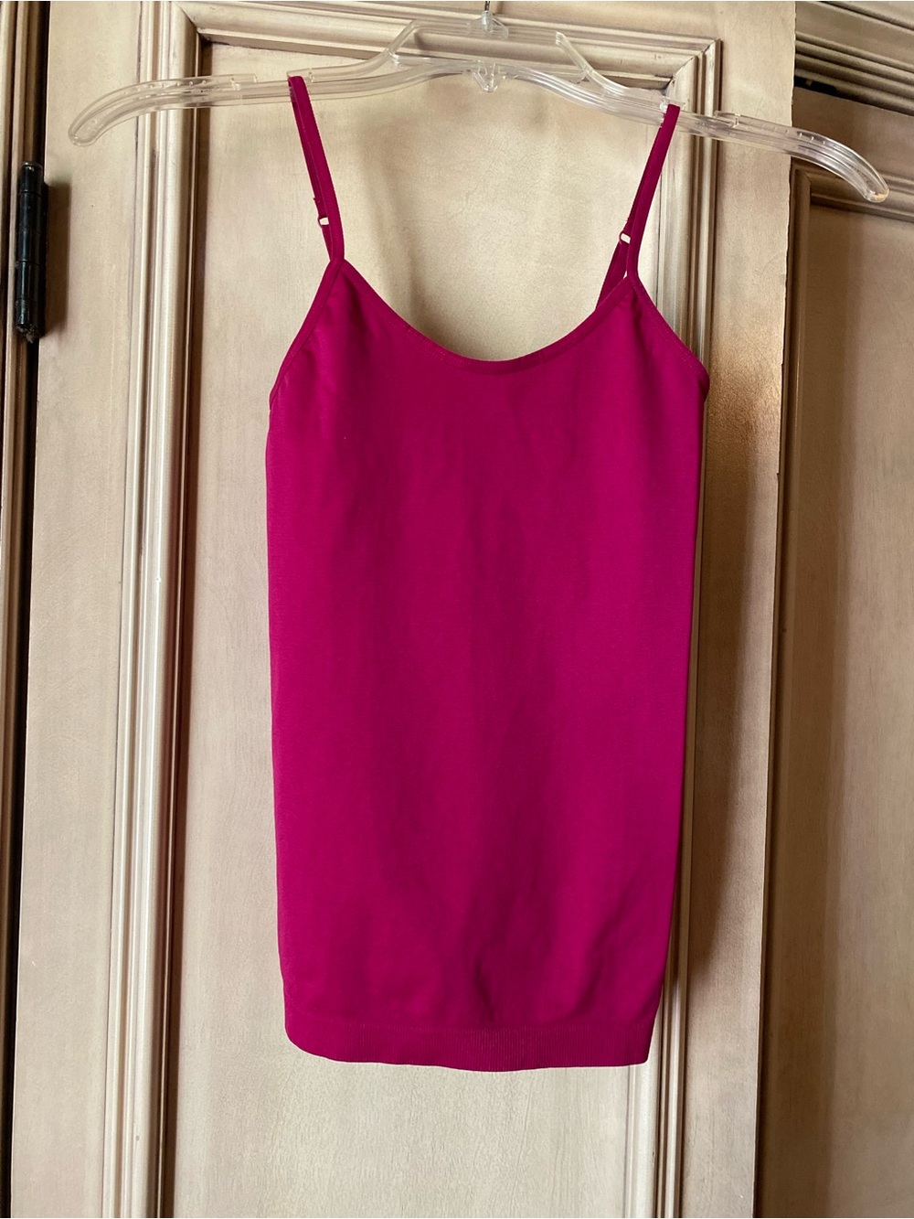OP Pink Stretch Camisole Tank Adjustable Spaghetti Straps, Size Small